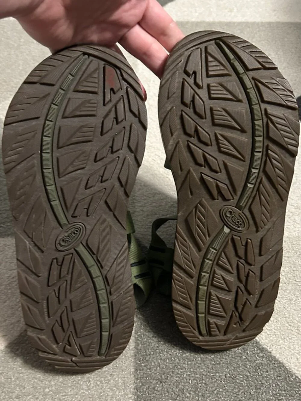Chaco Z Cloud Hiking Sport Sandals Green Strappy *READ DESCRIPTION* Men's 10